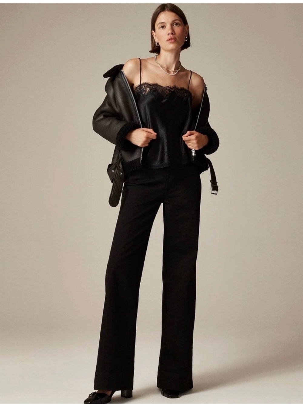 J.Crew Black Stretch wide leg Jeans